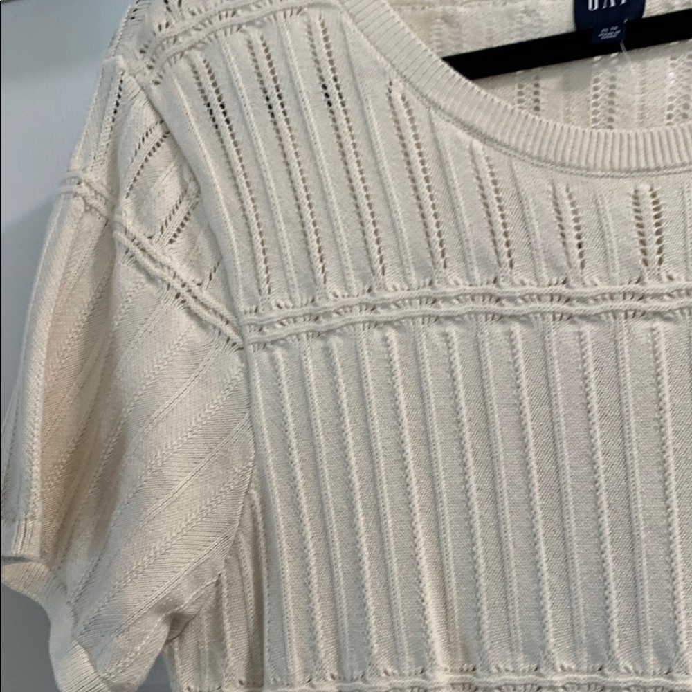 GAP Cream Ribbed Crew Neck Mini Dress - Picture 4 of 6